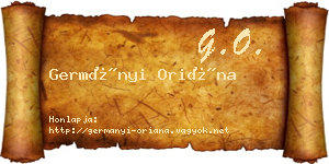 Germányi Oriána névjegykártya